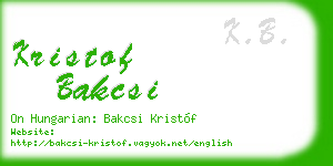 kristof bakcsi business card