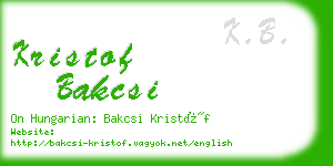 kristof bakcsi business card